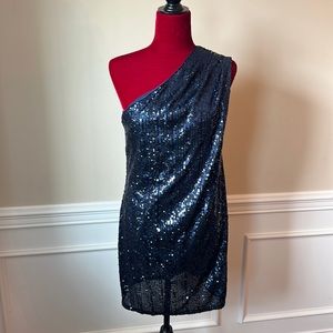 Express Blue Sequin Dress